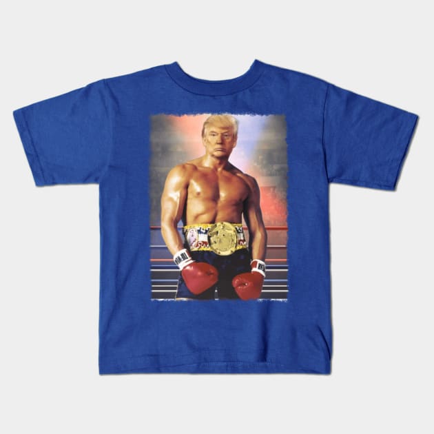 Donald Trump Boxer Funny Kids T-Shirt by portraiteam